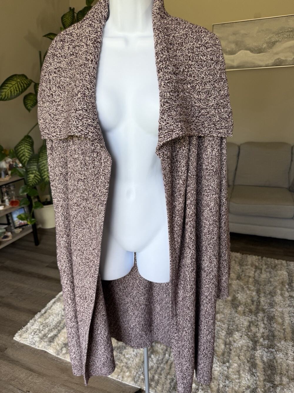 New York & Co XL Marbled Cardigan Open Front Cozy Slouchy Casual sweater #1062